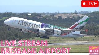 🔴 LIVE SUNDAY SHOW ✈️A380 DAYLIGHT DEPARTURE Brisbane Airport Australia  BNEYBBN [upl. by Fransen]