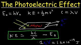 Photoelectric Effect Work Function Threshold Frequency Wavelength Speed amp Kinetic Energy Electr [upl. by Caia]