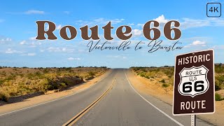 Driving along Historic ROUTE 66 most scenic part Victorille to Barstow  4K [upl. by Delfine]