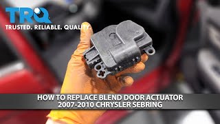 How to Replace Blend Door Actuator 20072010 Chrysler Sebring [upl. by Nnylaehs]