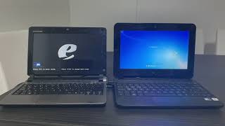 Laptop Computer Boot Race  emachines EM250 vs Compaq CQ10 [upl. by Ahseem]