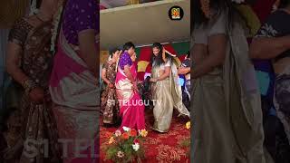 CHILAKA PACHA SADO DARADA BHANOYE  AUNTY DANCE AT WEDDING  S1 TELUGU TV CHANNEL  S1 TELUGU TV [upl. by Llednol853]