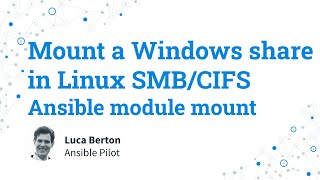 Mount a Windows share in Linux SMBCIFS  Ansible module mount [upl. by Eivol]