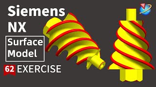 Siemens NX Tutorial for beginnersMeat Mincer Screw surface exercise 62 [upl. by Elyr]