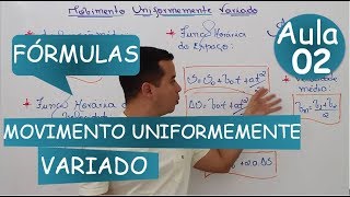 Movimento Uniformemente Variado Fórmulas e Exemplos [upl. by Newcomb]