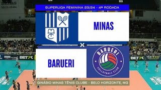 Minas x Barueri Superliga Feminina de Vôlei 202324 1o Turno [upl. by Burne]