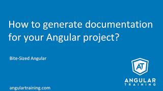 How to generate documentation for your Angular project  Bite Sized Angular [upl. by Aulea]