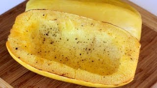 ROASTED SPAGHETTI SQUASH  how to roast spaghetti squash [upl. by Yelyk278]