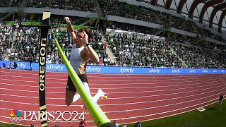 Mondo Duplantis WORLD RECORD pole vault electrifies Prefontaine Classic  NBC Sports [upl. by Toogood]