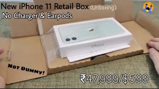 New iPhone 11 Retail Box Unboxing 2020  No Charger amp Earpods Included  iPhone 12 Box  Hindi [upl. by Evad]