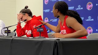 Caitlin Clark Aliyah Boston Christie Sides postgame after Fever win over Liberty CC tripledouble [upl. by Armilda]