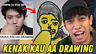 WAJAH ASLI AA DRAWING DI GAMBAR ‼️KEK GINI REAKSI OZIIE TV … [upl. by Sailesh]