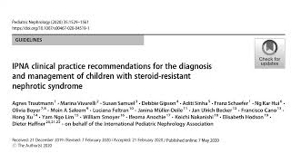 Clinical Practice Guidelines for Pediatric Nephrotic Syndrome Prof Samar Sabry [upl. by Stevy]