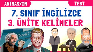 7 Sınıf İngilizce 3 Ünite Kelimeleri  BIOGRAPHIES [upl. by Acireed948]