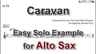 Caravan  Easy Solo Example for Alto Sax [upl. by Ebner]