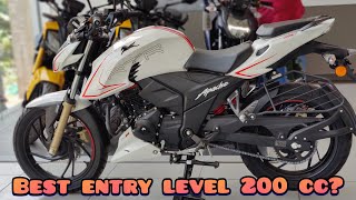 TVS Apache RTR 200 White 4v 2024  Most Feature loaded 200 cc bike 😎  Pulsar 220 Still best [upl. by Conley]