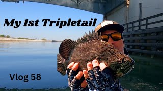 Vlog 58 Unexpected catch My 1st Fishing on my hobie outback kayak portcanaveral [upl. by Aitenev537]