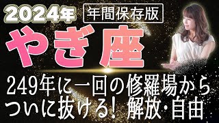 【2024 やぎ座】2024年 山羊座の運勢 249年に一回の修羅場からついに抜ける！解放・自由 [upl. by Neala]