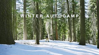 California Autocamp Yosemite  Winter Forest Walk Glamping Cooking Kitchen [upl. by Netnerb507]