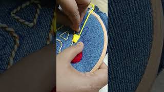 Embroidery Chrysanthemum Flower art craft youtube ytshorts trending trendingshorts diy [upl. by Sone]