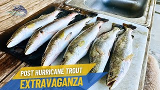 Post Hurricane Beryl Speckled Trout Extravaganza  Galveston East Bay [upl. by Solrak]