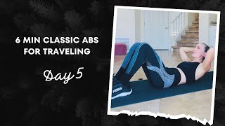 6 min classic abs for Traveling Day 5  no equipment Fourtwofitness r [upl. by Ahsratal636]