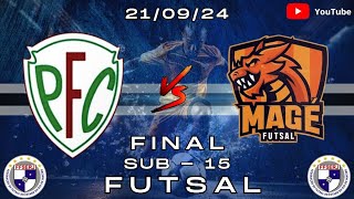 PALMEIRA X MAGÉ SUB 15 FINAL CAMPEONATO CARIOCA DE FUTSAL FFSERJ 210924 [upl. by Nabetse]