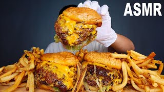 ASMR LUCKY SMASH  DOUBLE CHEESEBURGER 🍔 FRIES 🍟 Eating Sound  MAR ASMR [upl. by Tristram]