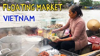 NOODLES on a Boat FLOATING MARKET Tour of Mekong Delta VIETNAM [upl. by Glynas]