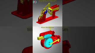 Wiper mechanism  rotary to reciprocatory motion mechanism mechanism automobile mechanical [upl. by Fonville]