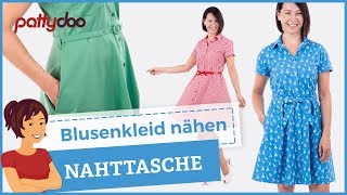 Perfekte Nahttaschen nähen amp Anleitung für Blusenkleid mit Tellerrock [upl. by Meeka]