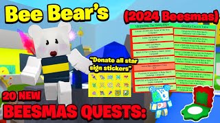 NEW BEE BEAR BEESMAS QUESTS REVEALED 20 PAINFUL QUESTS Bee Swarm Simulator [upl. by Chrisy34]