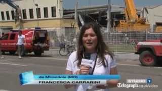 Italy earthquake TV reporter caught out by aftershock on live TV [upl. by Barnaby]