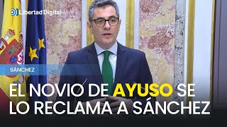 150000€ El novio de Ayuso se lo reclama a Sánchez y Bolaños por llamarle quotdelincuente confesoquot [upl. by Aseyt]