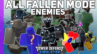 All Fallen Mode Enemies  Tower Defense Simulator [upl. by Anirehs]