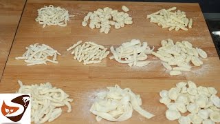 Pasta fresca fatta in casa senza uova orecchiette trofie cavatelli strozzapreti fusilli [upl. by Sioled116]