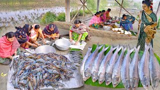 10kg ইলিশ মাছের সরষে ইলিশ আর 10kg গলদা চিংড়ির মালাইকারি এই প্রথমবার আমাদের বাড়িতে রান্না হলো [upl. by Gorlin]