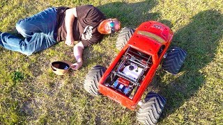 RAMINATOR  MEN and a MEGA TRUCK  LARGEST GAS POWERED MT 49cc  PRIMAL RC ADVENTURES [upl. by Fredenburg]