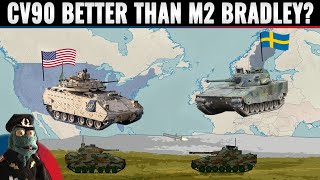 US M2 Bradley infantry fighting vehicle or Swedish CV90 Which is better suited for modern wars [upl. by Tingey]