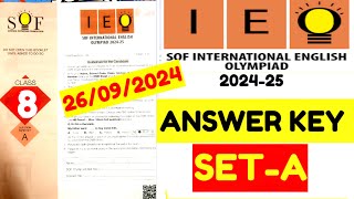 English Olympiad SetA 20242025  SOF IEO Class 8 Questions with Answer  SOF English Olympiad [upl. by Ailerua]