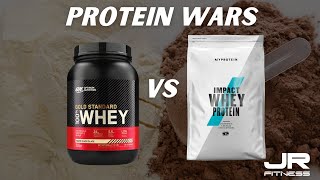 Whey Protein Comparison Optimum Nutrition Gold Standard Vs MyProtein Impact Whey [upl. by Laresa]