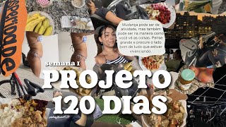 PROJETO 120 DIAS  SEMANA 1 nova rotina treino e dieta [upl. by Anirok646]