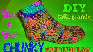 Chunky Pantunflas para Adulto TEJIDAS A CROCHET [upl. by Sarena]