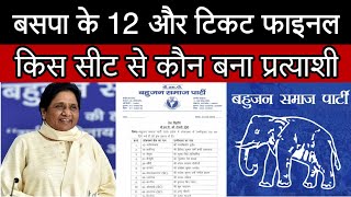 BSP UP 2024 बसपा ने घोषित किए 12 और प्रत्याशी  कहां से मिला टिकट BSP CANDIDATES [upl. by Zat60]