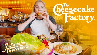 Trying 40 Of The Most Popular Dishes From The Cheesecake Factory Menu  Delish [upl. by Jard]