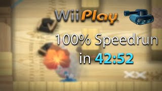 WR Wii Play  Tanks Missions 1100 Speedrun in 4252 [upl. by Arihsak]