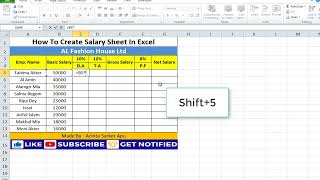 salary sheet তৈরির নিয়ম। salary sheet in ms excel acintasarkerapu [upl. by Clarine405]