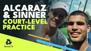 Carlos Alcaraz amp Jannik Sinner CourtLevel Practice Set  Montreal 2022 [upl. by Yvonne17]