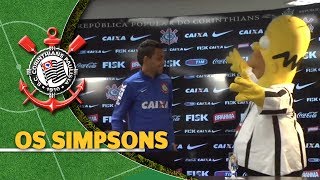 Homer Simpson invade coletiva do Corinthians e expulsa jogador [upl. by Ahsikel]