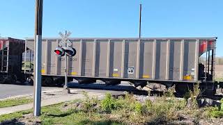 Burlington Northern Santa Fe BNSF 9253 Coal Train Going Through Effingham Illinois [upl. by Kenon439]